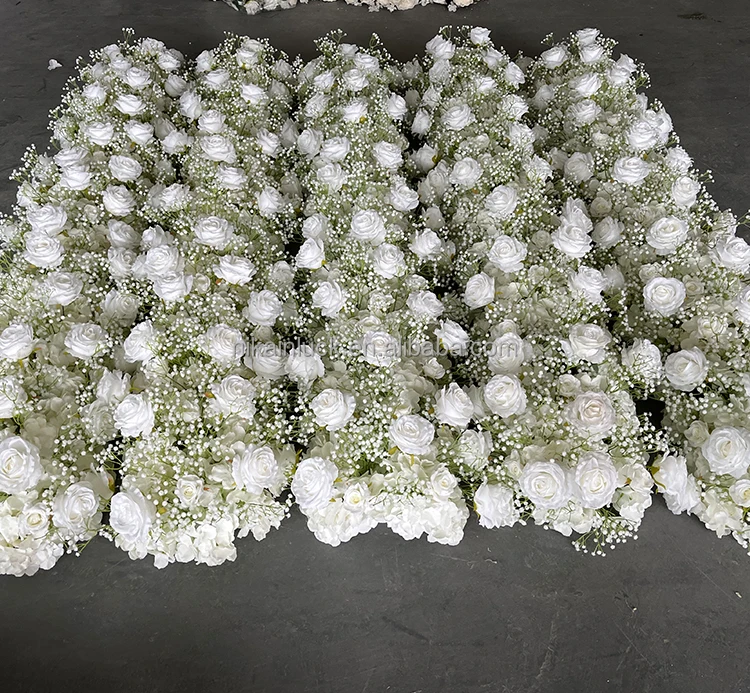 Spiral Staircase Decorative Baby Breath Flower Row Indoor Stair Handrail Aisle Gypsophila Rose Flower Runner for Wedding