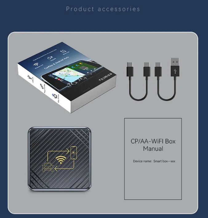 Hot carplay ai box wired to wireless carplay adapter to connected intelligent Android Auto car box