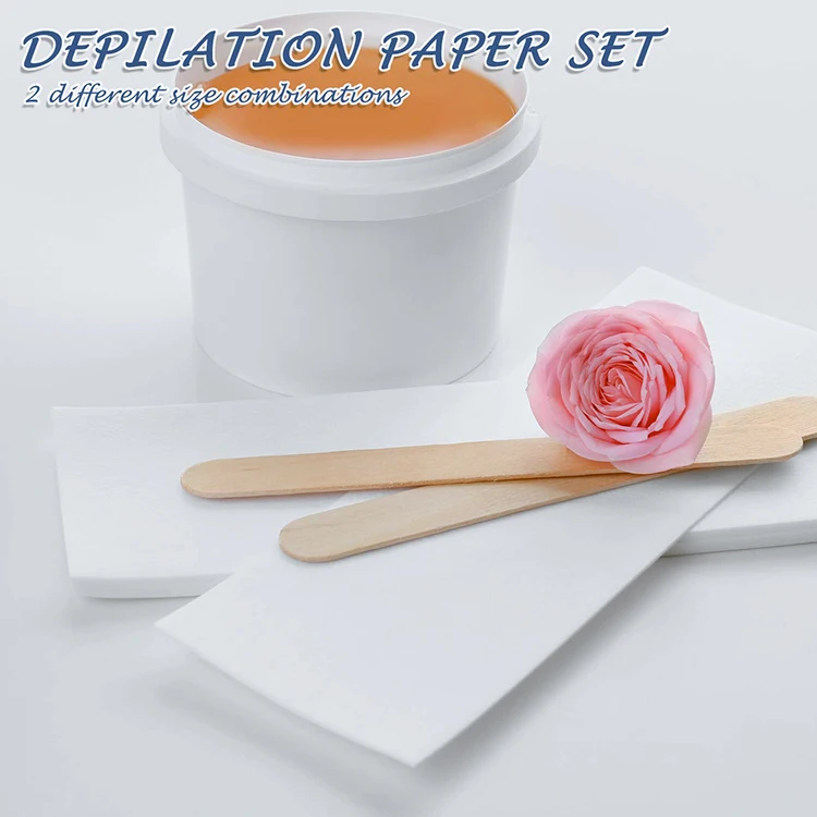 100 pcs depilatory hair removal depilatory cloth bleahed wax strip nonwoven epila
