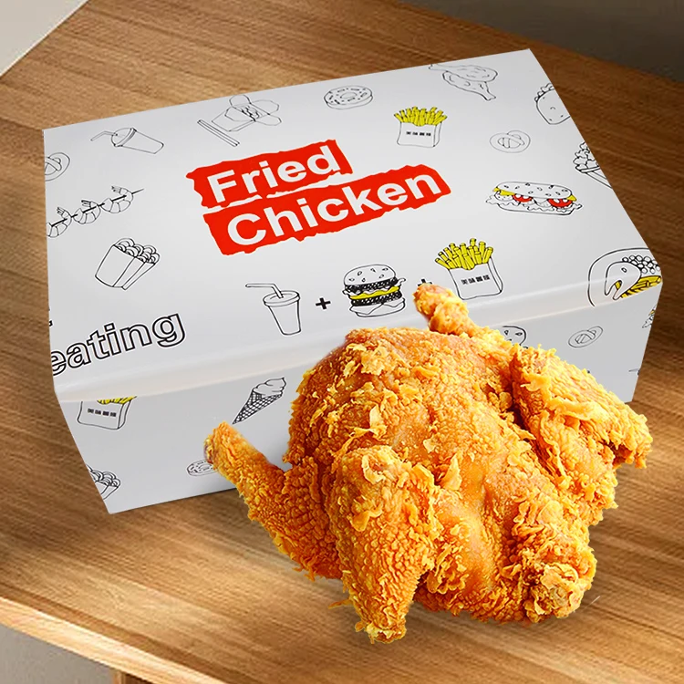 Wholesale Of New Products Food Grade White Card Fried Chicken Boxes for Food Packaging