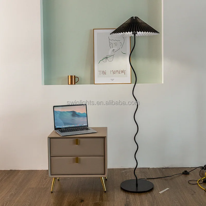 Nordic floor lamps standing medieval style Danish design pleated hotel floor lamp