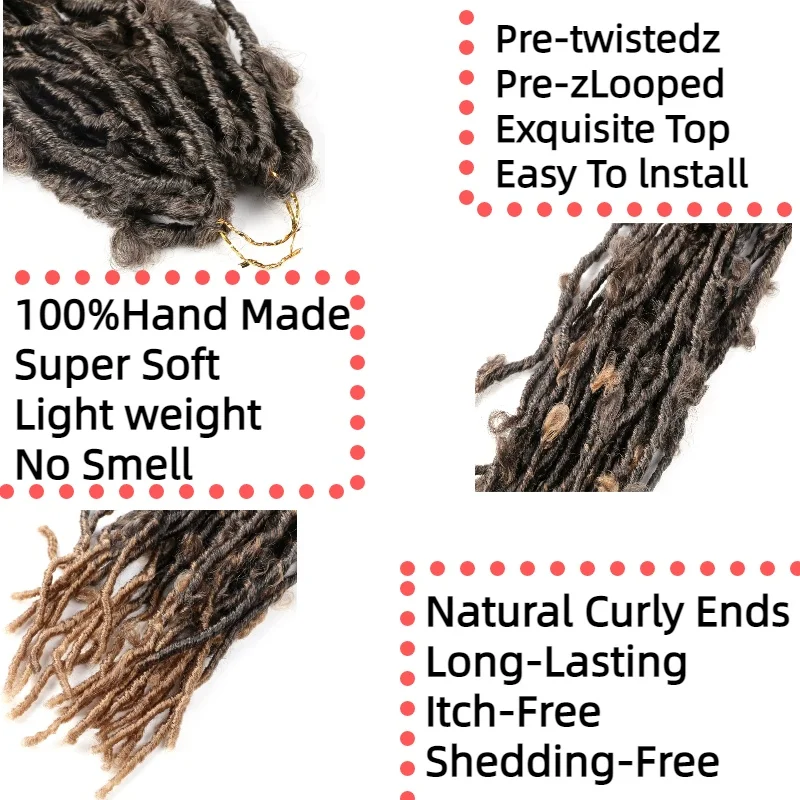 Wholesale faux locs long butterfly locs braiding hair 24inch Twist crochet hair synthetic hair wicks for african braids