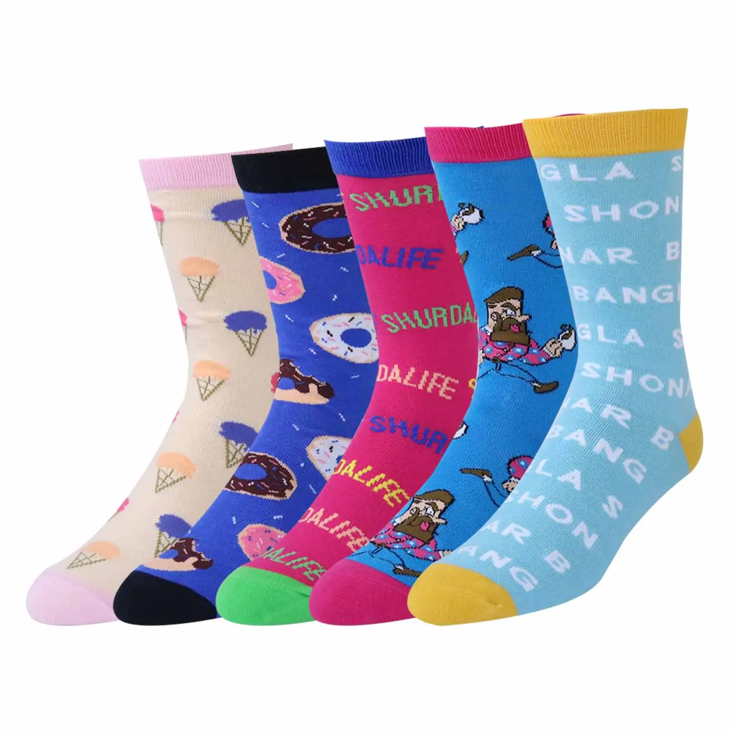 Pattern Cotton Crew Unisex Custom Novelty Colorful Marvel Dress Socks Custom Designer Funny Mens Happy Sock Manufacturer