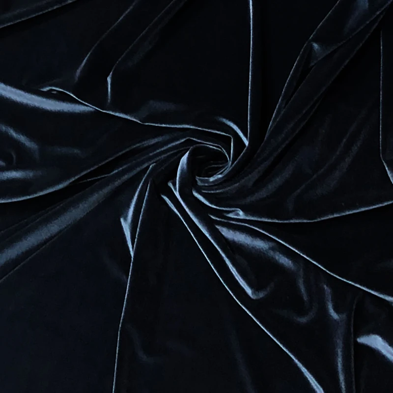 luxury high quality winter thick black navy shiny ombre silk polyester velvet fabric for clothes