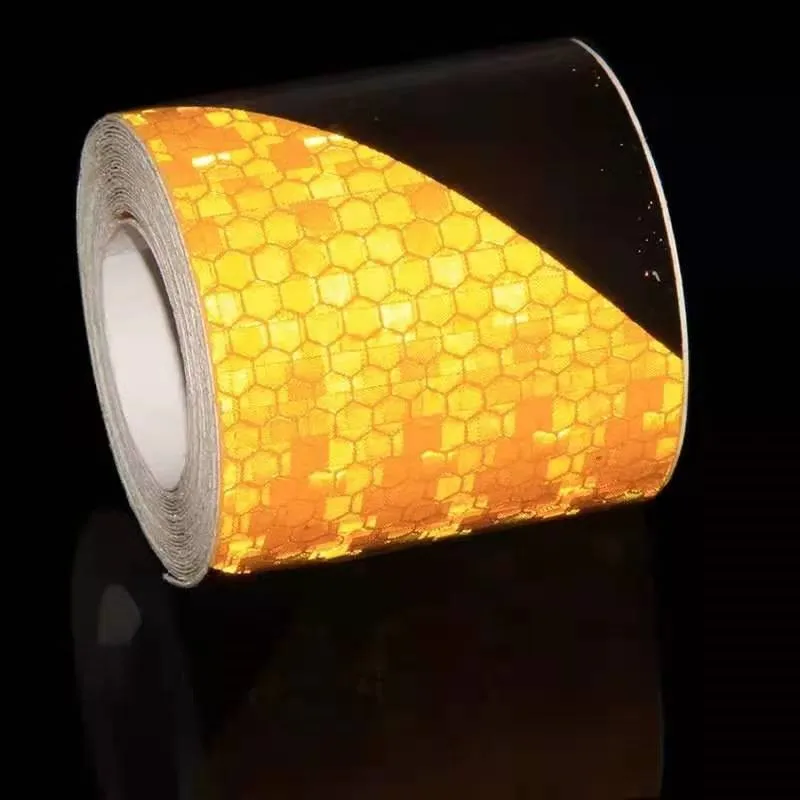 FREE SAMPLE High Light PVC Reflective Safety Warning Tape Road Traffic Construction Site Self-adhesive Reflective Guide Sign