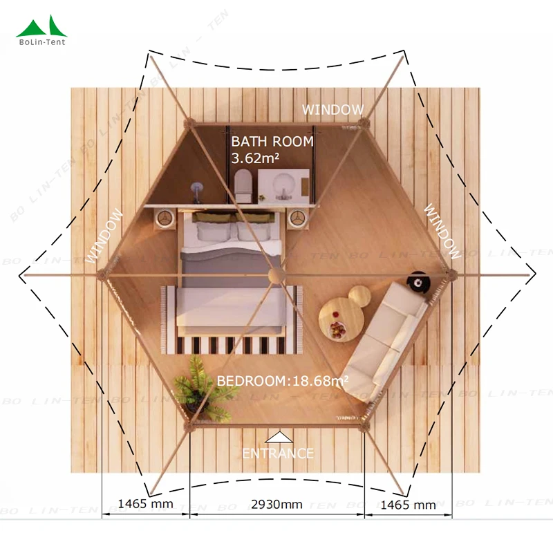 Cozy Eco Decoration Transparent House Desert Canvas Luxury Camping Tent