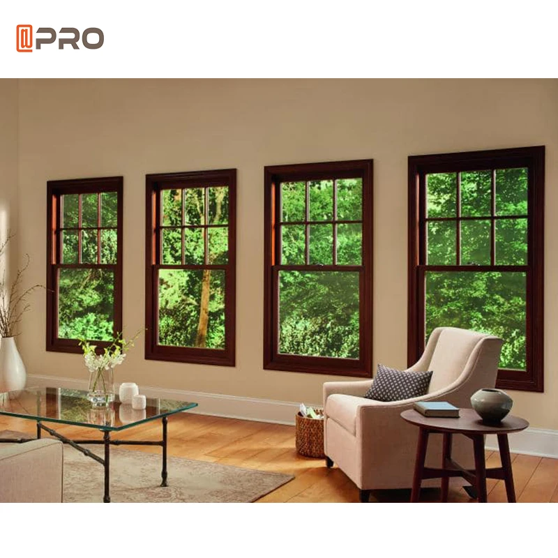 American UK Popular Style Standards Aluminium Thermal Break Anti Theft Aluminum up Down Single/Double Hung Window with Nets Line