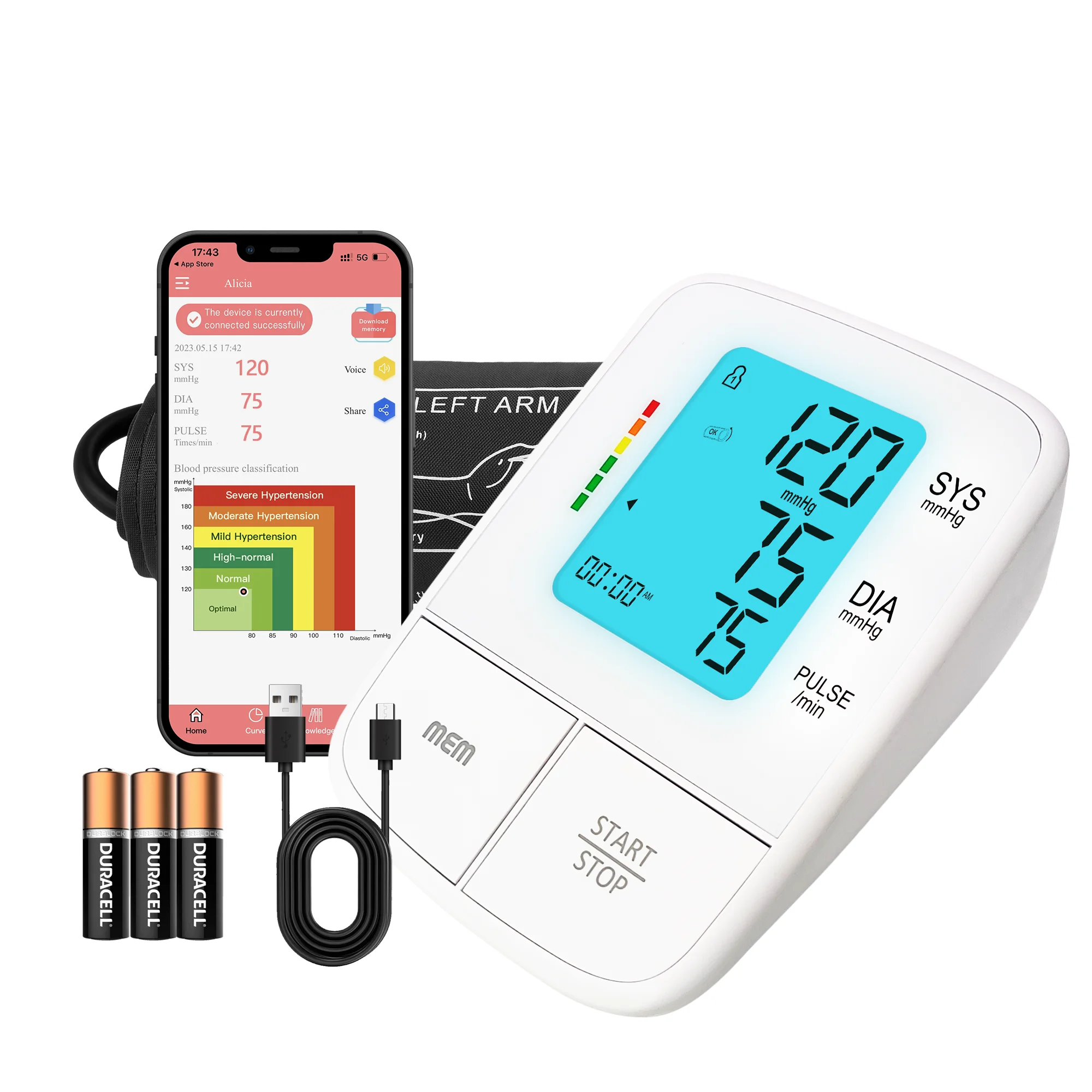 2023 NEW TYPE Blood Pressure Monitor Multifunction Home Use Bluetooth Backlight Talking BP Machine