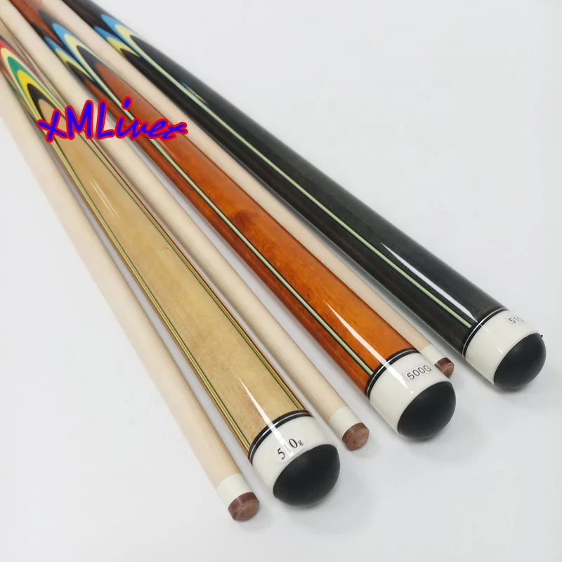 xmlivet korea style Pool Carom cues colorful decal 12mm carom billiards cues in radial pin joint maple wood cues