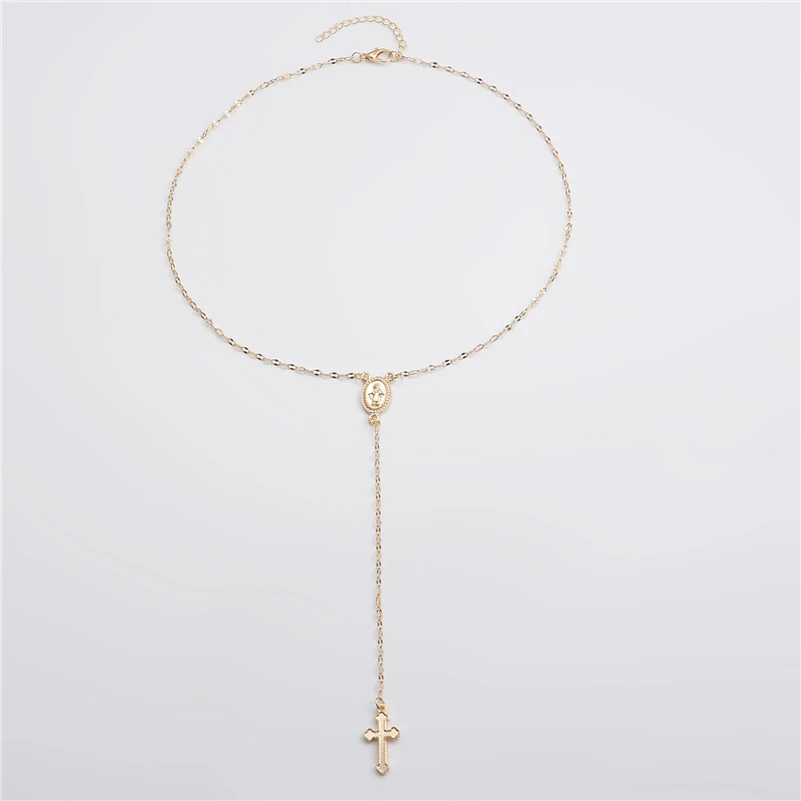 16 inches + 4 inches length rose gold/silver sacred religious christian jesus cross pendant necklace for women bible verse