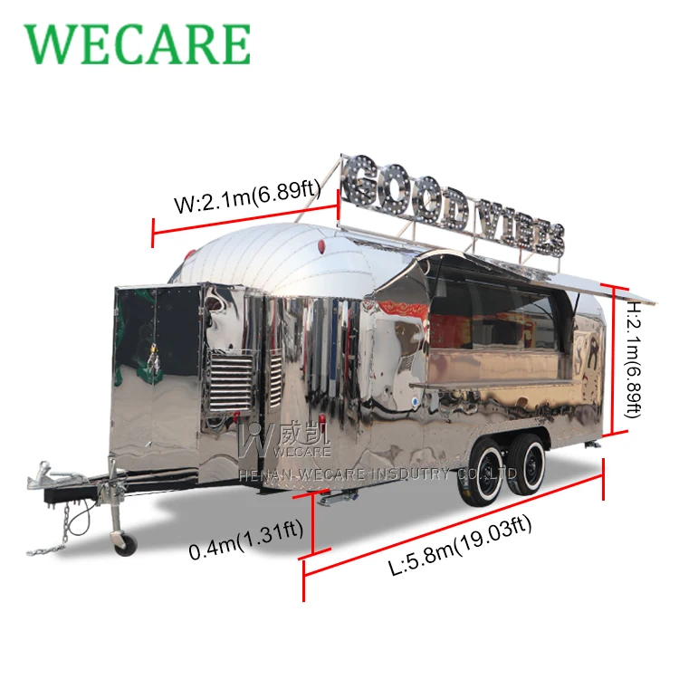 WECARE CE Сияющий мобильный кофе грузовик кебаб фургон для продажи