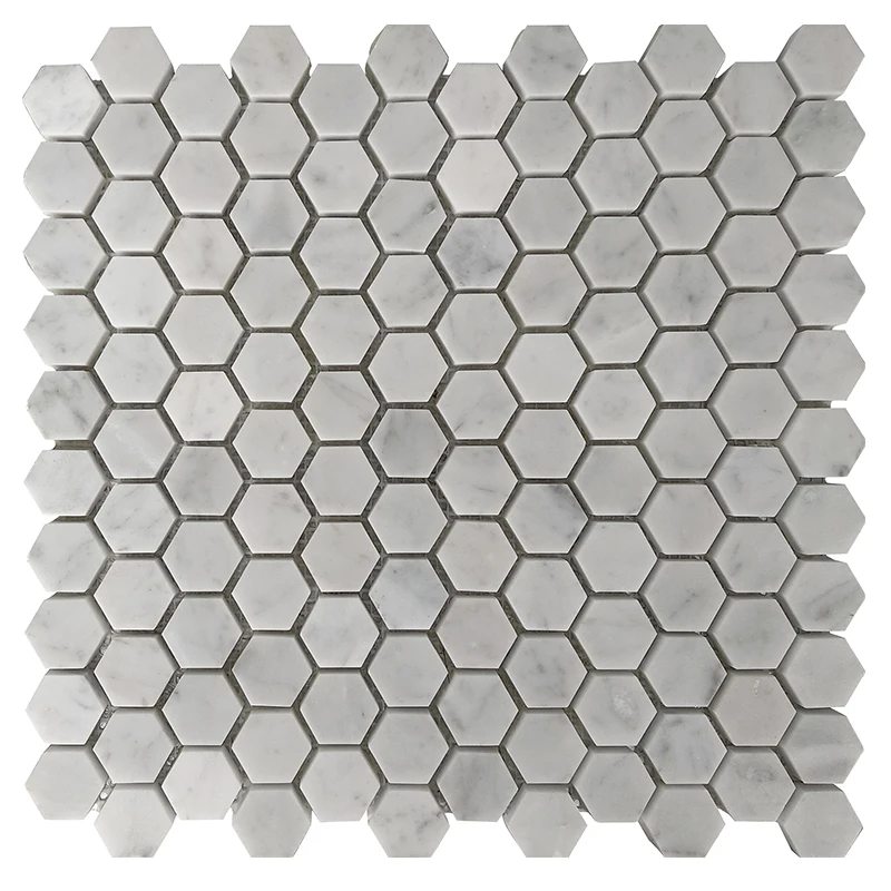 
Colorize foshan high quality cheap price shower room wall white color hexagon marble mosaic tile 
