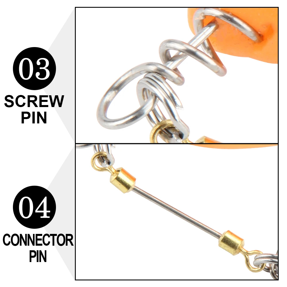 Spinpole Stinger Fishing Rig Hook for Big Shad Center Pin Screw Connector Set Pike Bass Perch Bait Barbed Sharp Treble Fish Hook