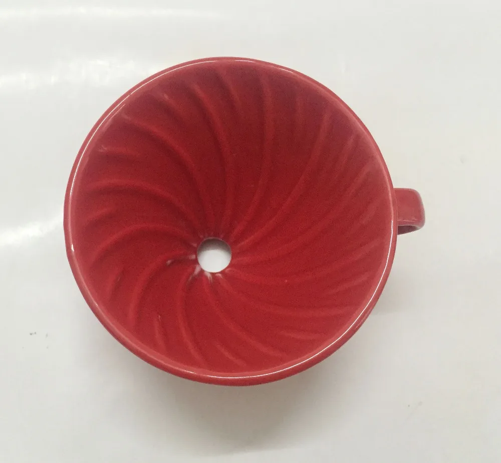 Coffee Slow Brewing Accessories  Red Ceramic Coffee Dripper Artisan Series  for Home Office and Cafe