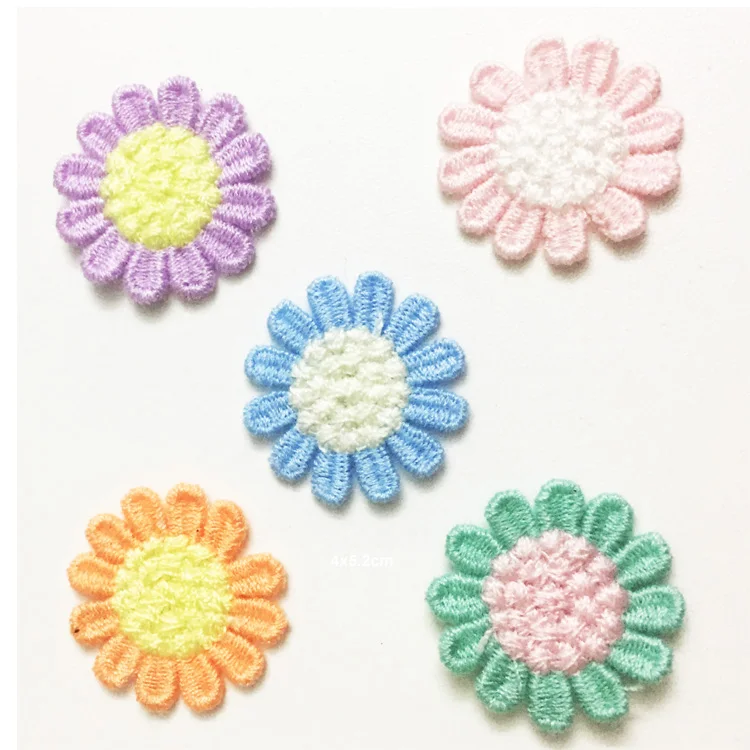 High quality cotton mini 2cm cute sun flower embroidery patch