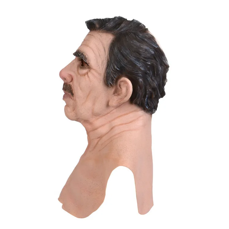 Best Selling Latex Party Mask Flexible Latex Adult Elder Man Mask Old Man Headgear
