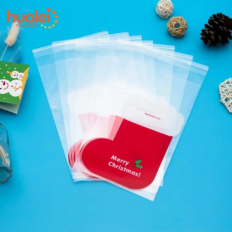 Custom Self Adhesive Seal Clear Food Candy Biscuit Cookie Candy Christmas Gift BOPP Opp Plastic Packaging Bag