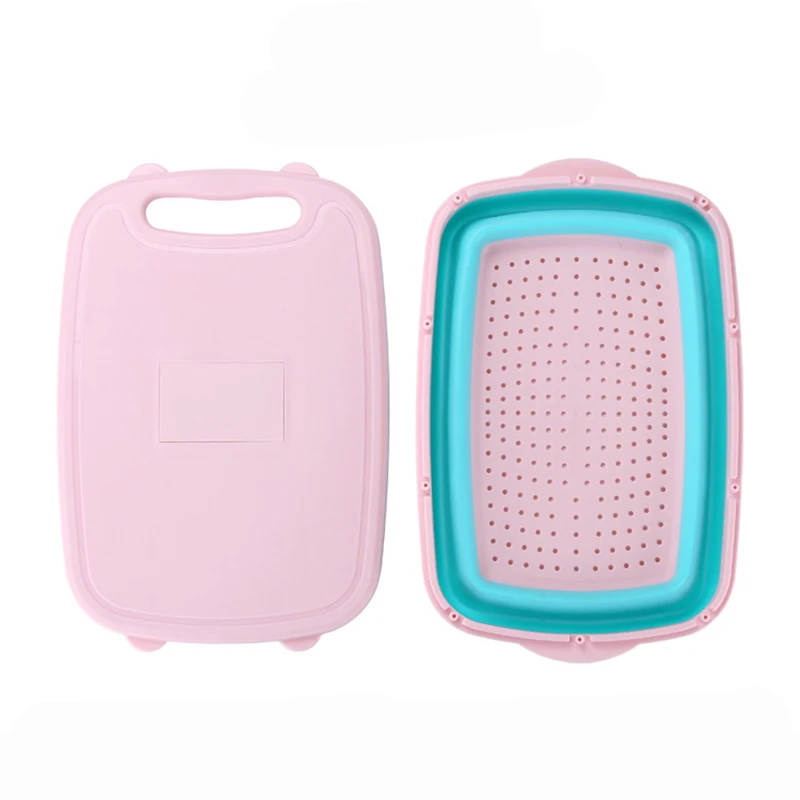 9 в 1 многофункциональная кухонная разделочная доска Складная Силиконовая для овощей с дренажной