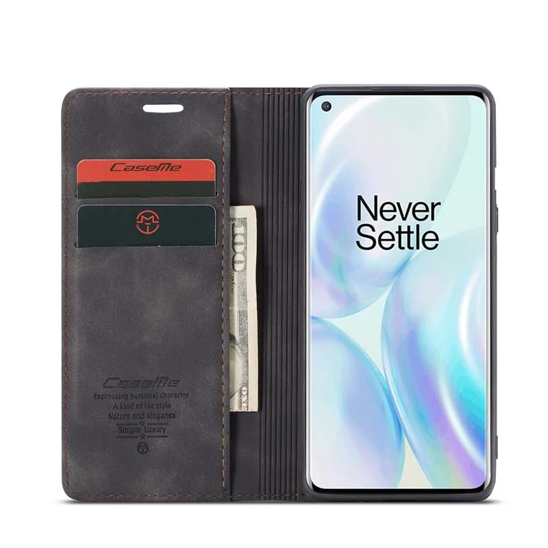 CaseMe Magnetic Phone Case Luxury New Arrival Card Leather Cover for OnePlus 8 Wallet Case
