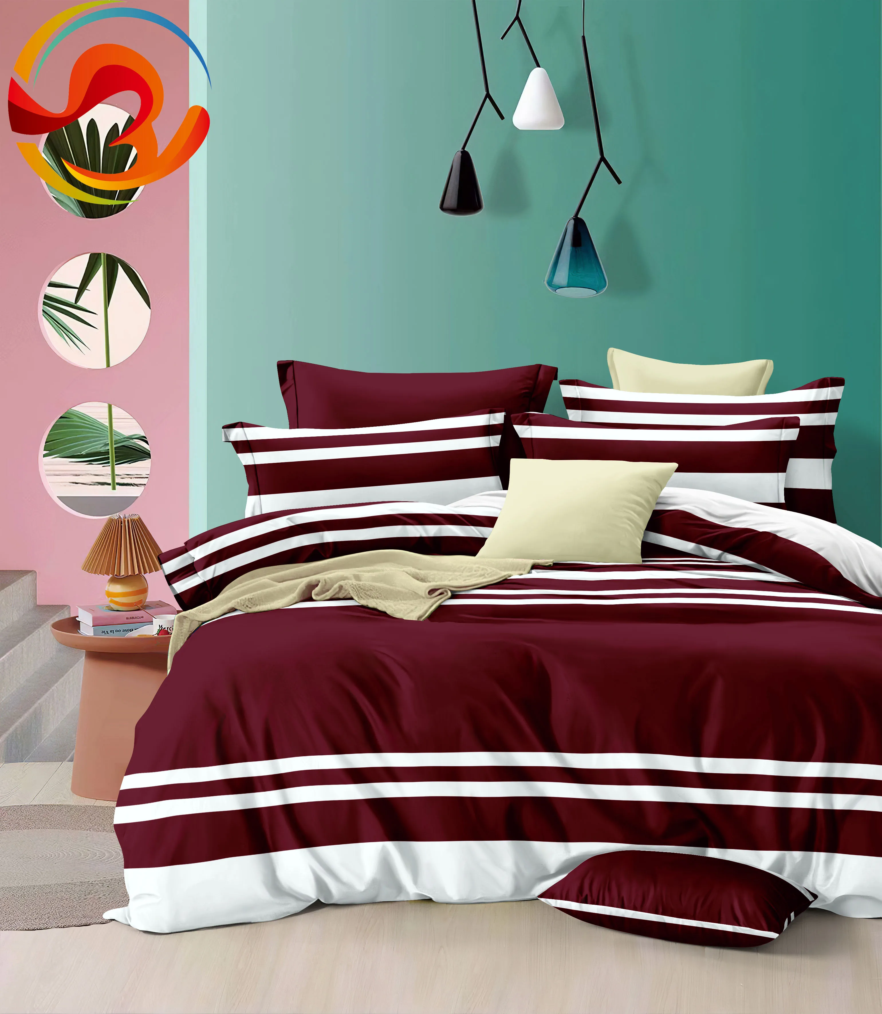 Home textile wholesale double single juego de sabanas 4pcs 100% Polyester Microfiber Fabric bedsheet bedding set