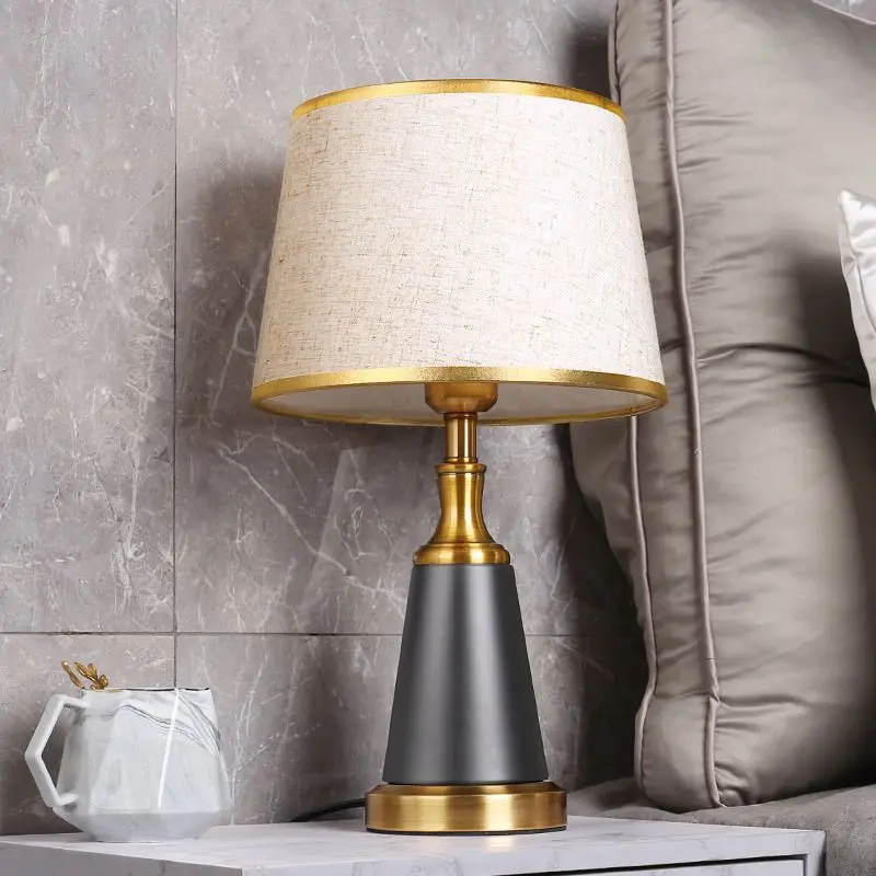2023 Contemporary black lampshade engineering lamp gold table touch night lights for home decor and hotel gold