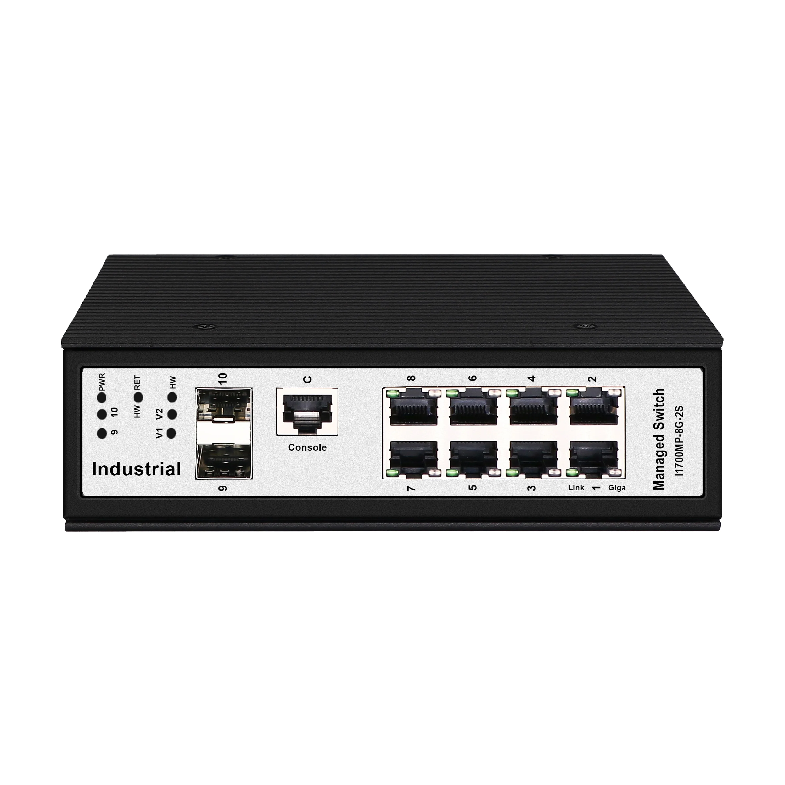 10 портов гигабитный промышленный Ethernet коммутатор 10/100/1000 8 1000mpbs POE с 2 портами SFP