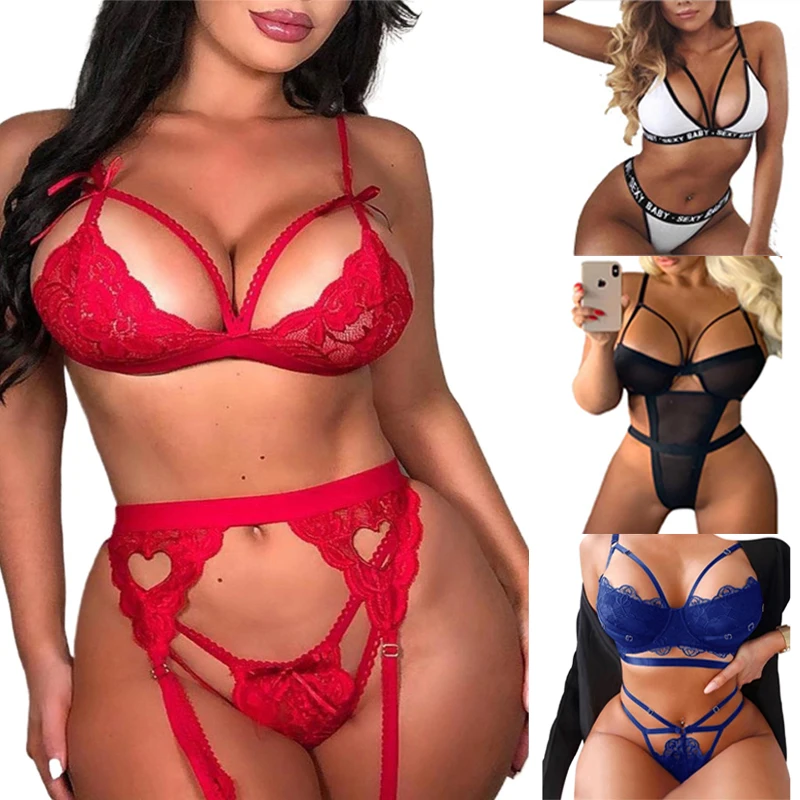 Ropa Interior Mujer, прозрачные костюмы, комплект нижнего белья, эротическое белье