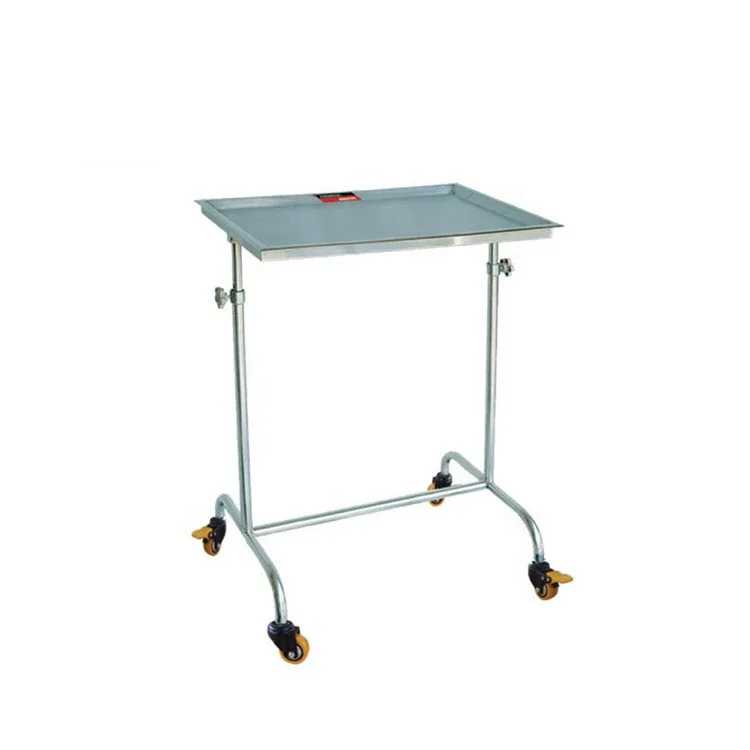 BT-SMT005 больницы нержавеющей стали мобильный Mayo тележки с двумя сообщения, с регулировкой по высоте, лоток Стенд цена