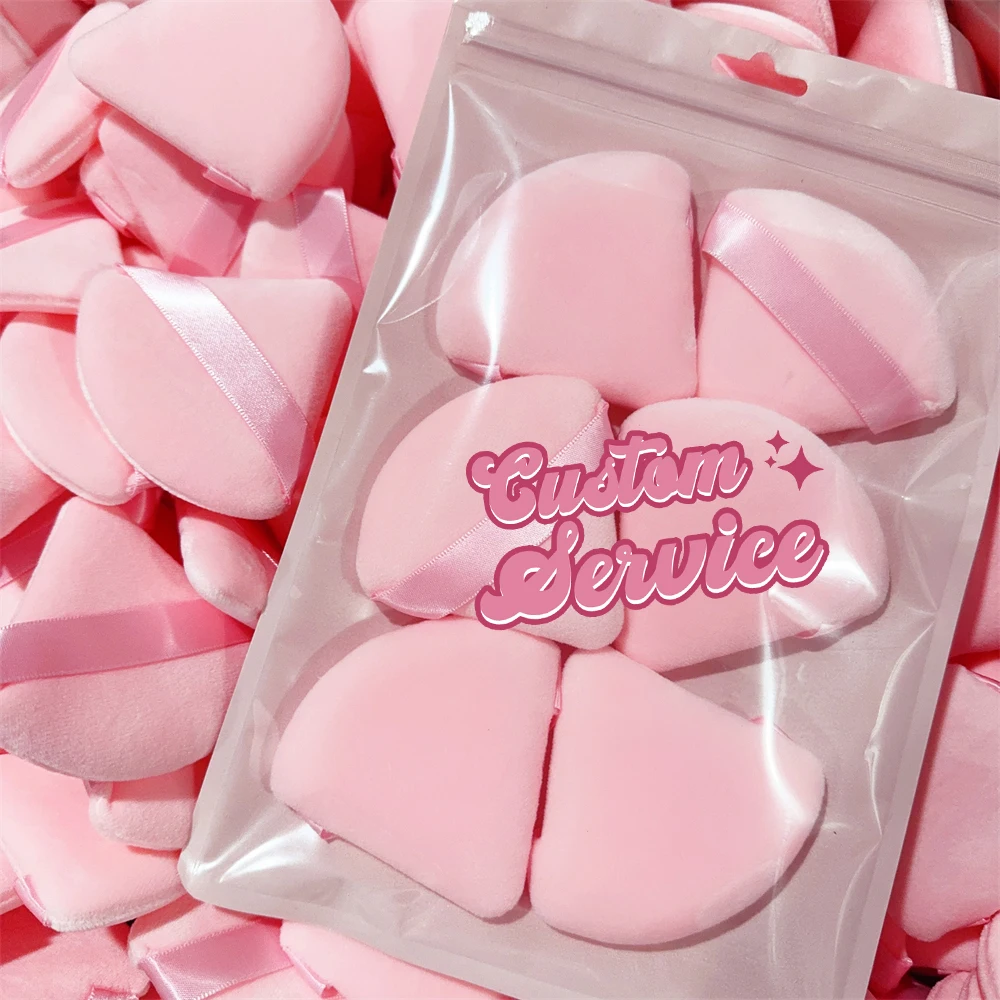 Colorful Makeup Tool Soft Cotton Pure Body Face Pink Black White Velvet Triangle Cosmetics Makeup Powder Puff