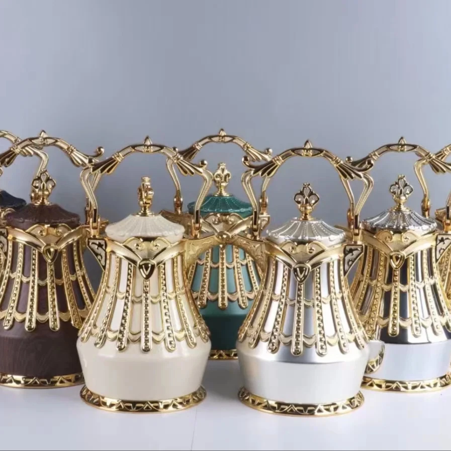 Prime Quality Luxury Arabic Tea & Coffee Thermos Royal Home Utensil Arabic Coffee Dallah And Tea Flask Leather For Ramadan