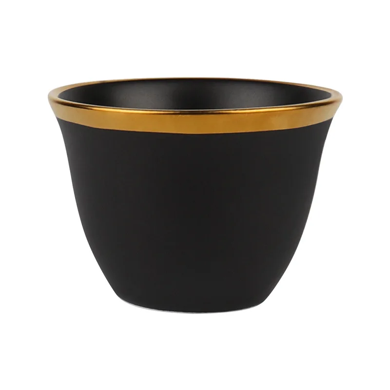 Wholesale cheap Arabic ceramic tea cups set for business gifts custom printed modern porcelain tea cups arabic style 70ml