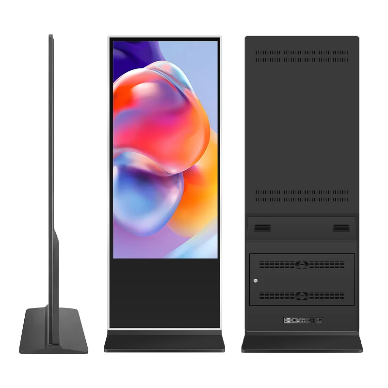 LCD 43 50 55 Inch Indoor Vertical Totem Dual System Advertising Video Display Standing Digital Signage Touch Screen Kiosk
