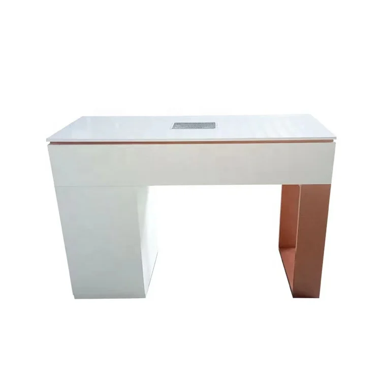 Ultra luxury gold manicure table high gloss nail salon equipment for sale