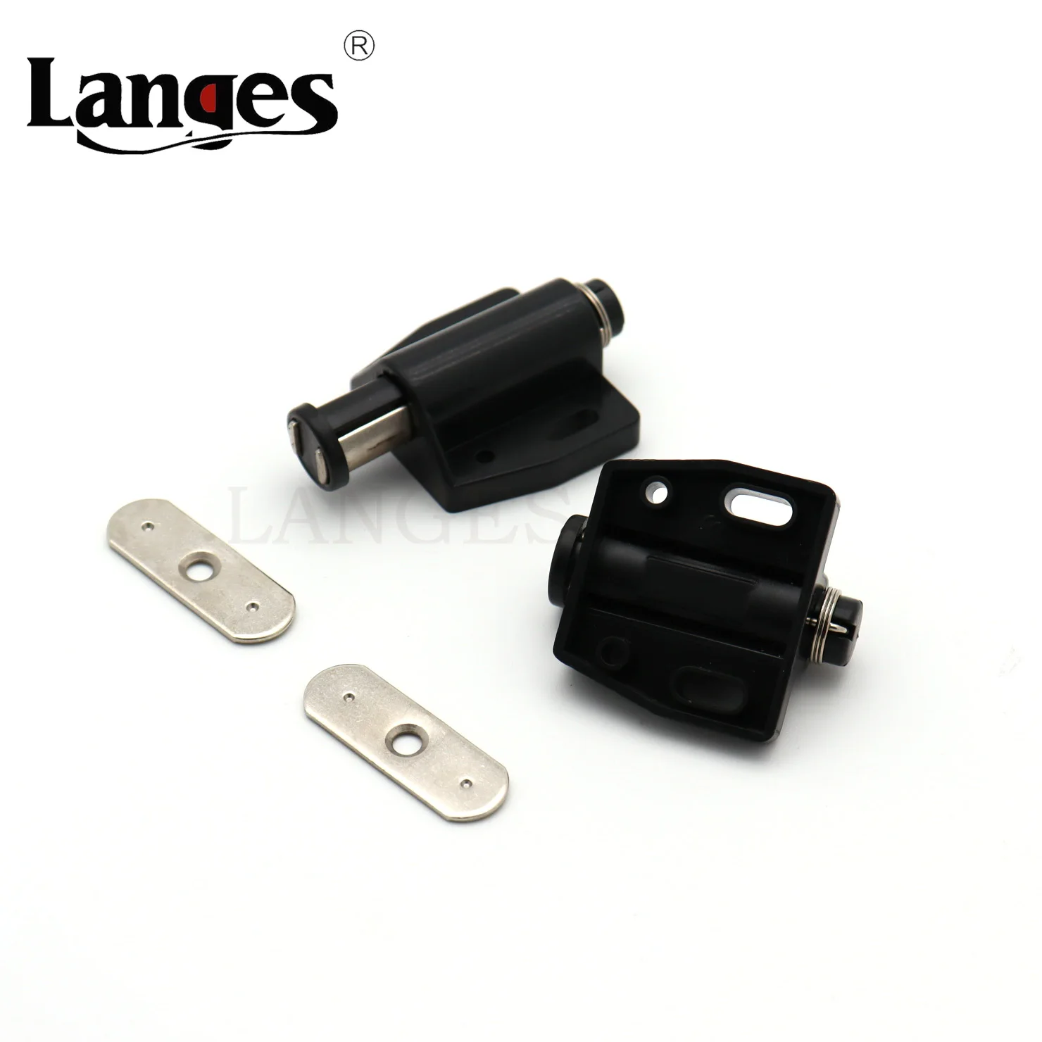 Kitchen Bedroom Plastic Double Side Wardrobe Cabinet Door Push Release Latches Damper Buffer