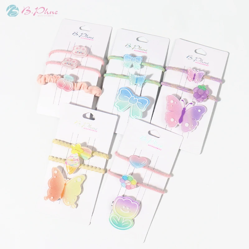 Wholesale Girls Ponytail Holders Hair Bands Rope Butterfly Hair Tie Hair Accessories
