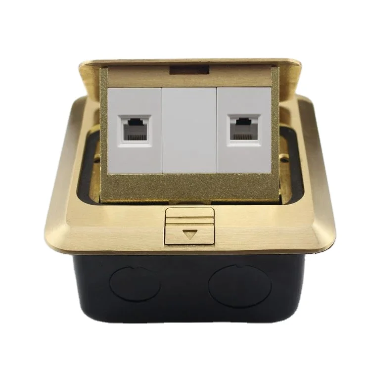 SeTo Pop-up Type Floor Socket Network Lan RJ45 Cat5e+ RJ11 Cat3 Tel Wall Plate Keystone Floor Receptacle