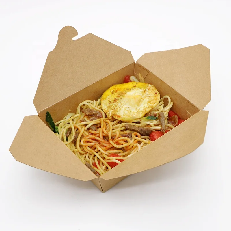 Eco friendly kraft paper take away packaging food boxes for sushi