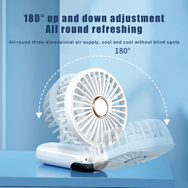 Factory Wholesale 5 Speed Levels portable fan cooler  Foldable handheld mini fan 1200mAh USB charging fan