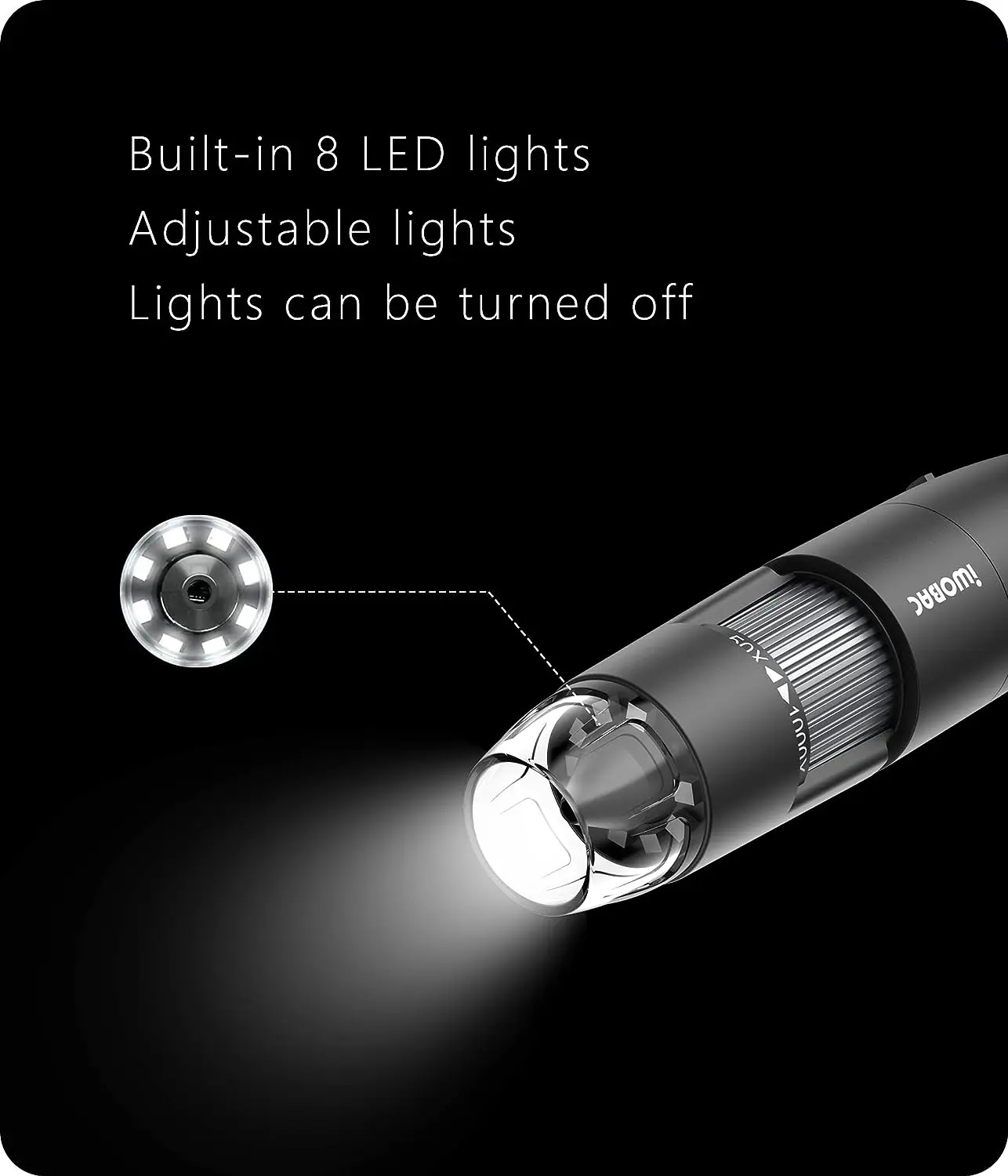 Multi-scene use WIFI portable microscope 50-1000X photography video macro observation manual maintenance play appreciation drawi
