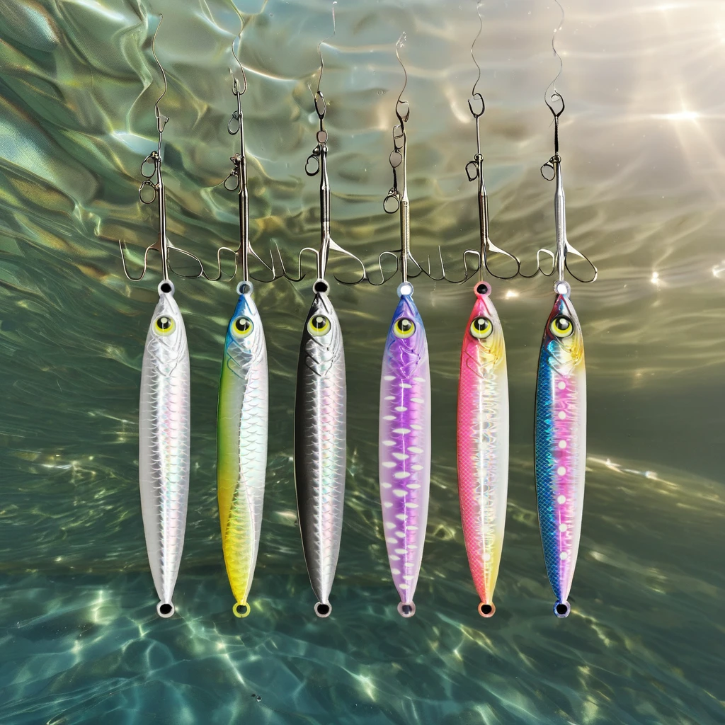 OEM 3D Printed 200g Saltwater Jigging Lure Luminous Paint Coat Slow Sinking Metal Jig for Bass Bream Snapper Shark Fishing