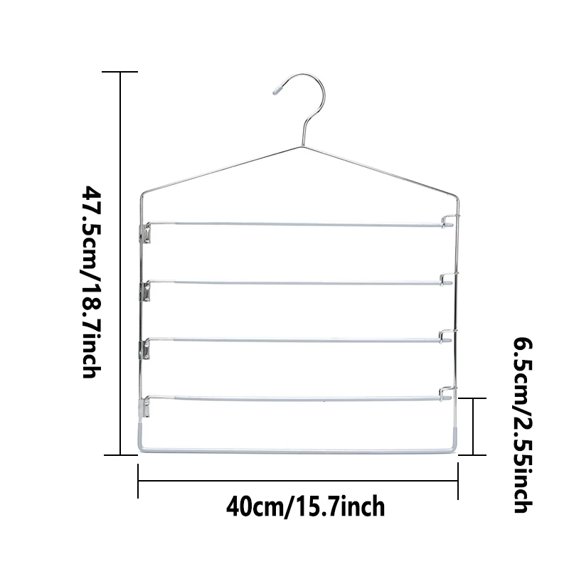 Non-Slip Swing Arm Hanger Space Saving Pants Hangers Multifunctional Metal Hanger for Slacks Jeans