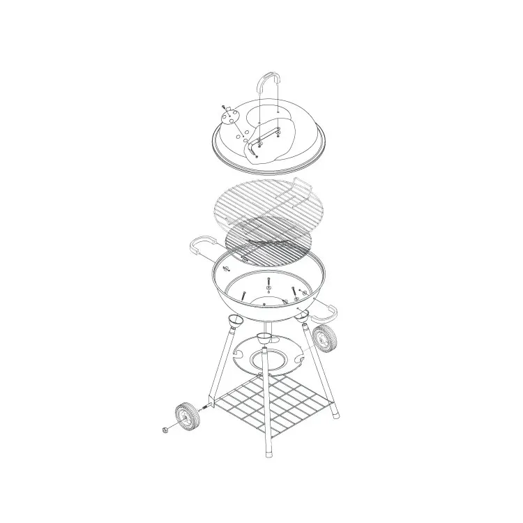 Лучший 18-дюймовый яблочный гриль для барбекю на заднем дворе круглый угольный наружного