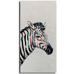 Wholesale Custom Hand Painted Colorful Abstract Horse  Painting by Paint Animal Art