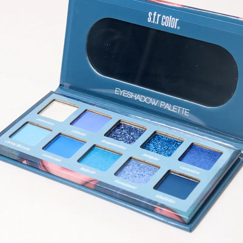 10 colours Cosmetic Makeup Eyeshadow Metallic Shimmer Eye Shadow Palette SFR Color Wholesale