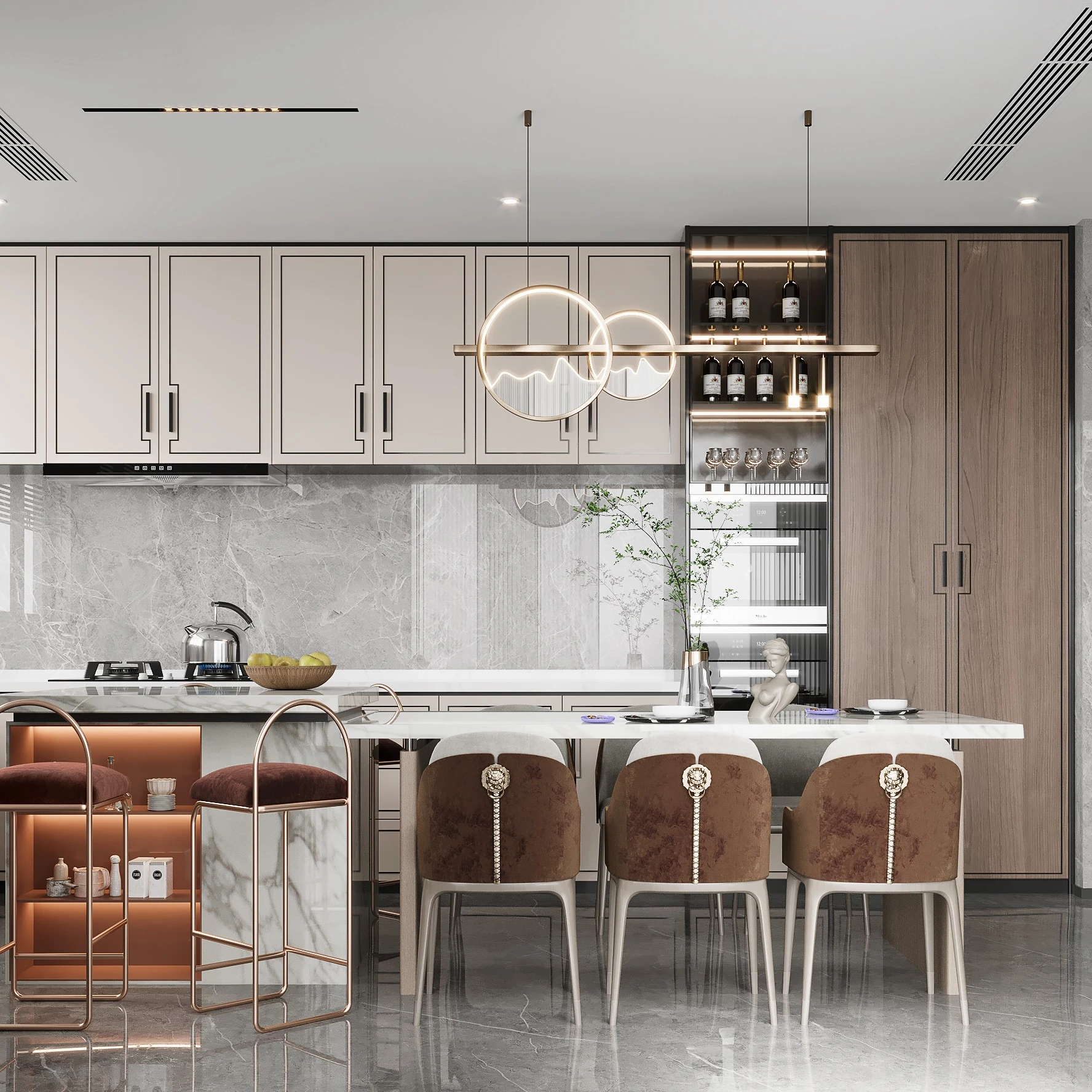 Custom Made Home Bar Table Island Kitchen Platform Cabinets