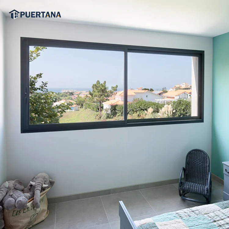 Narrow Frame Minimal Slimline Aluminium Frame Sliding Window With Mosquito Netting Screen Aluminum Sliding Windows Price