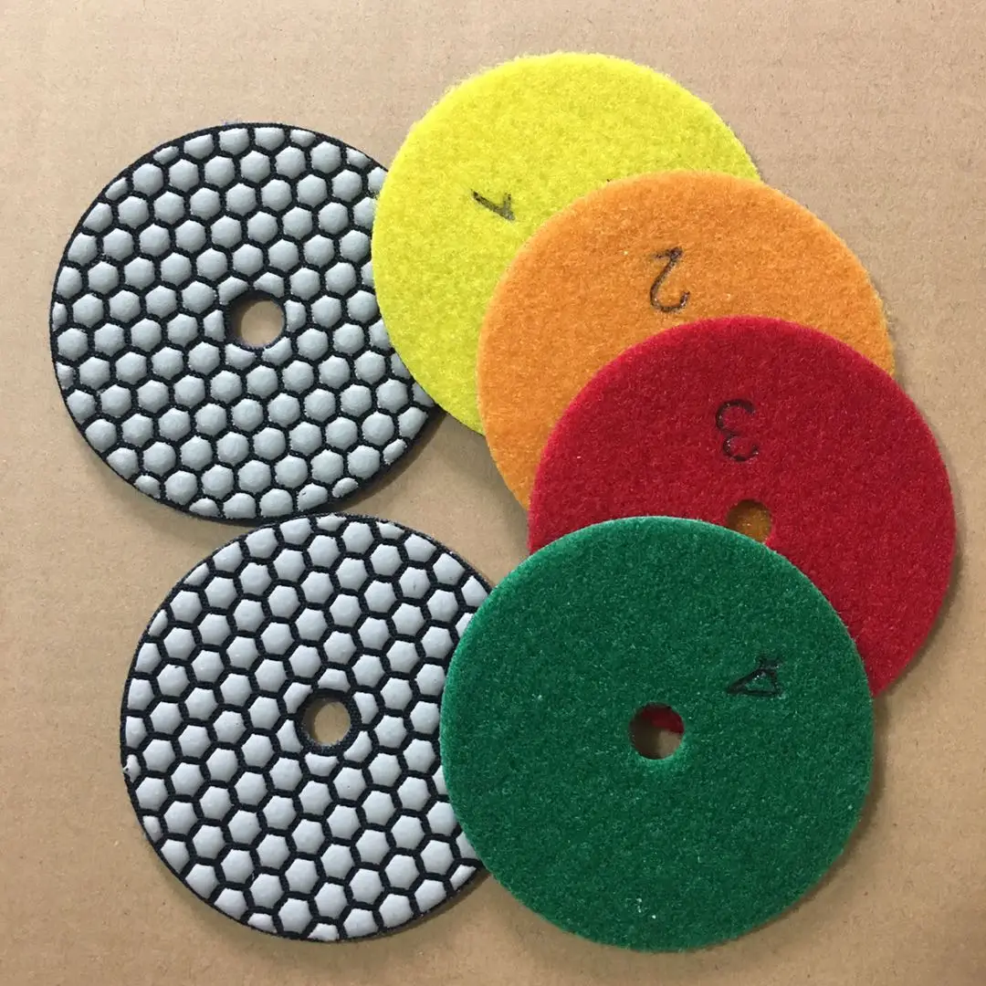 4 inch 100 mm Granite Marble Diamond Polishing Pads Dry Polishing Pads For Stone Polishing