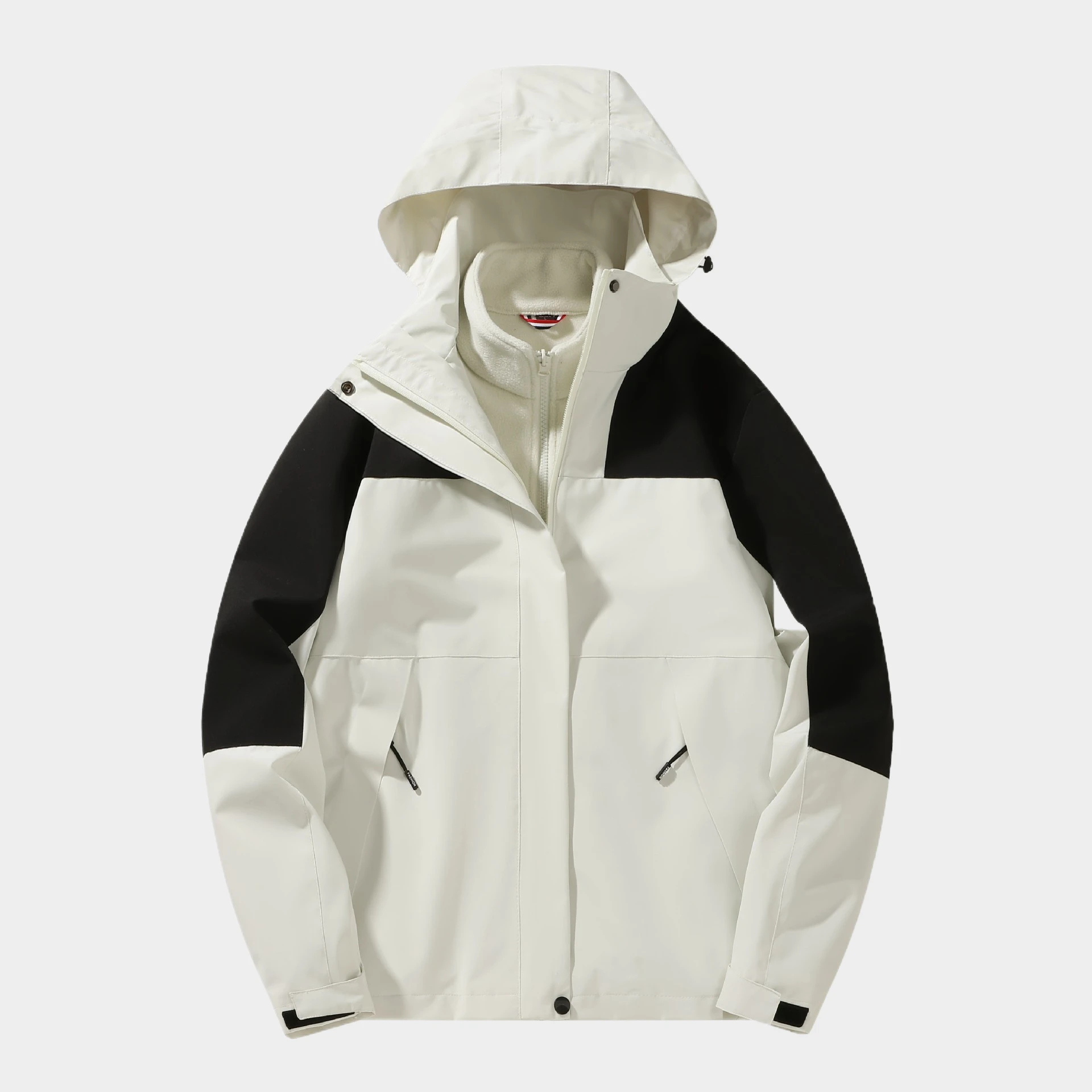 New Arrival North Style Unisex Charge Coat Detachable Hood Custom Logo Winter Thick Fleece Men Jacket Three in One