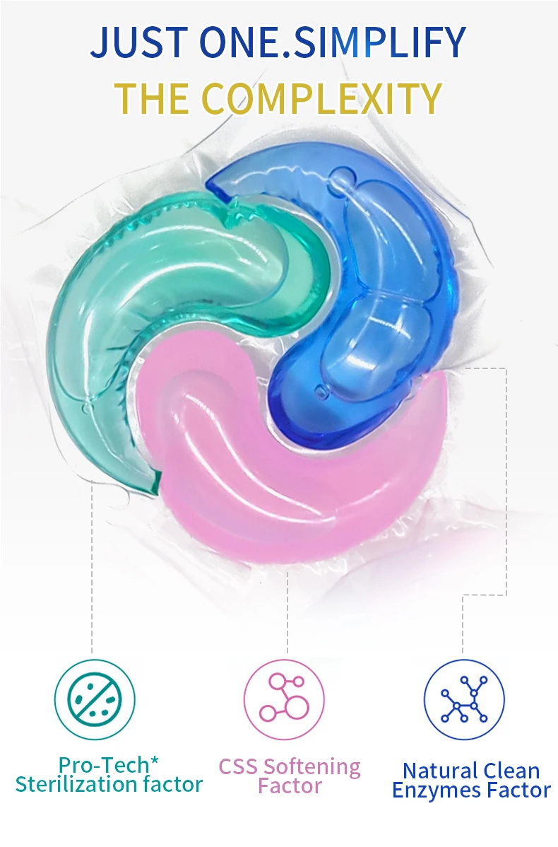 OEM гелевые шарики для стирки, высококонцентрированные капсулы для стирки, моющее средство 3 в 1, 8 г, 10 г, 15 г для стирки под заказ