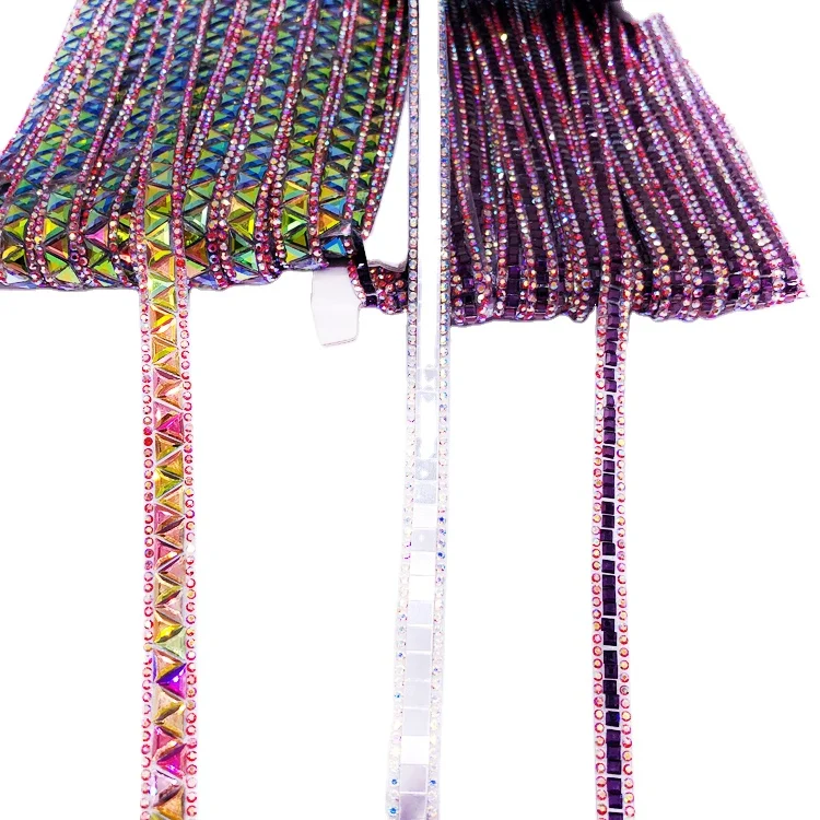 clothing accessories Strass strip rhinestone ribbon for Ethnic carnival designer